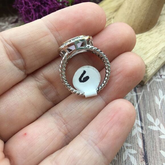 Designer Inspired Pink Frost Cz Solid Sterling Silver Ring Ring - Picture 4 of 7